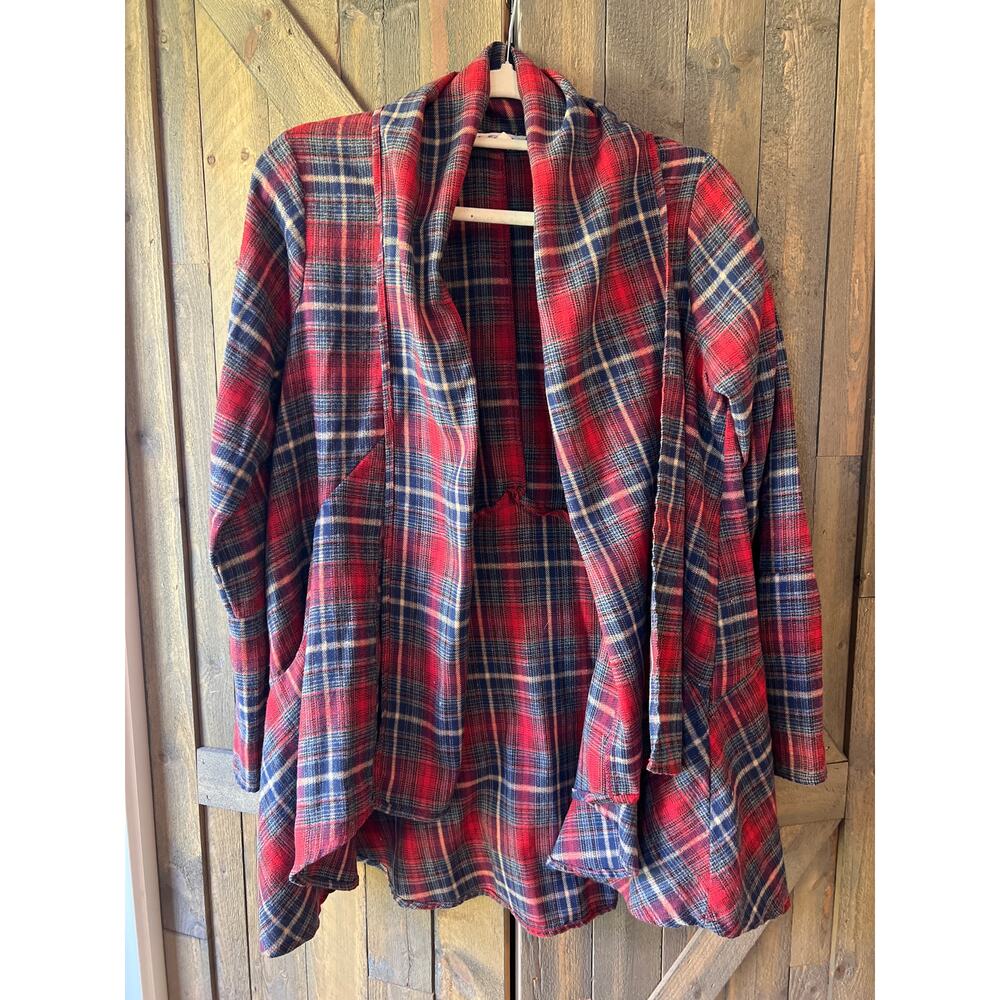 Umgee USA Plaid Shawl Cardigan
